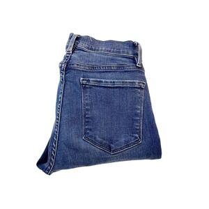 Frame Le Skinny de Jeanne Crop Denim Jeans Frayed Hem Size 27